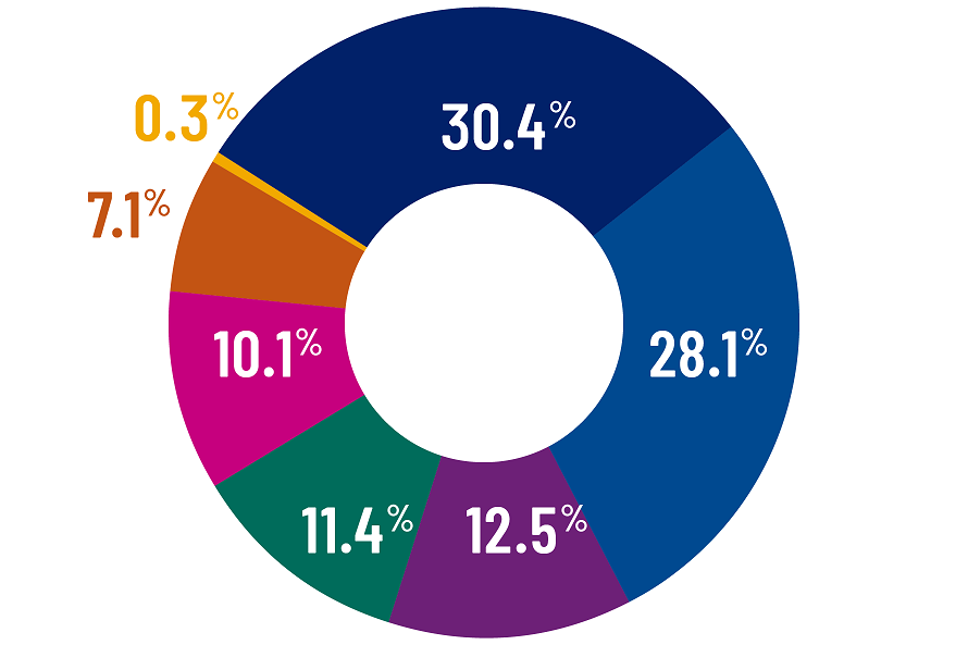 Pie chart showing the self-identified race or ethnicity of the Oxford College class of 2022